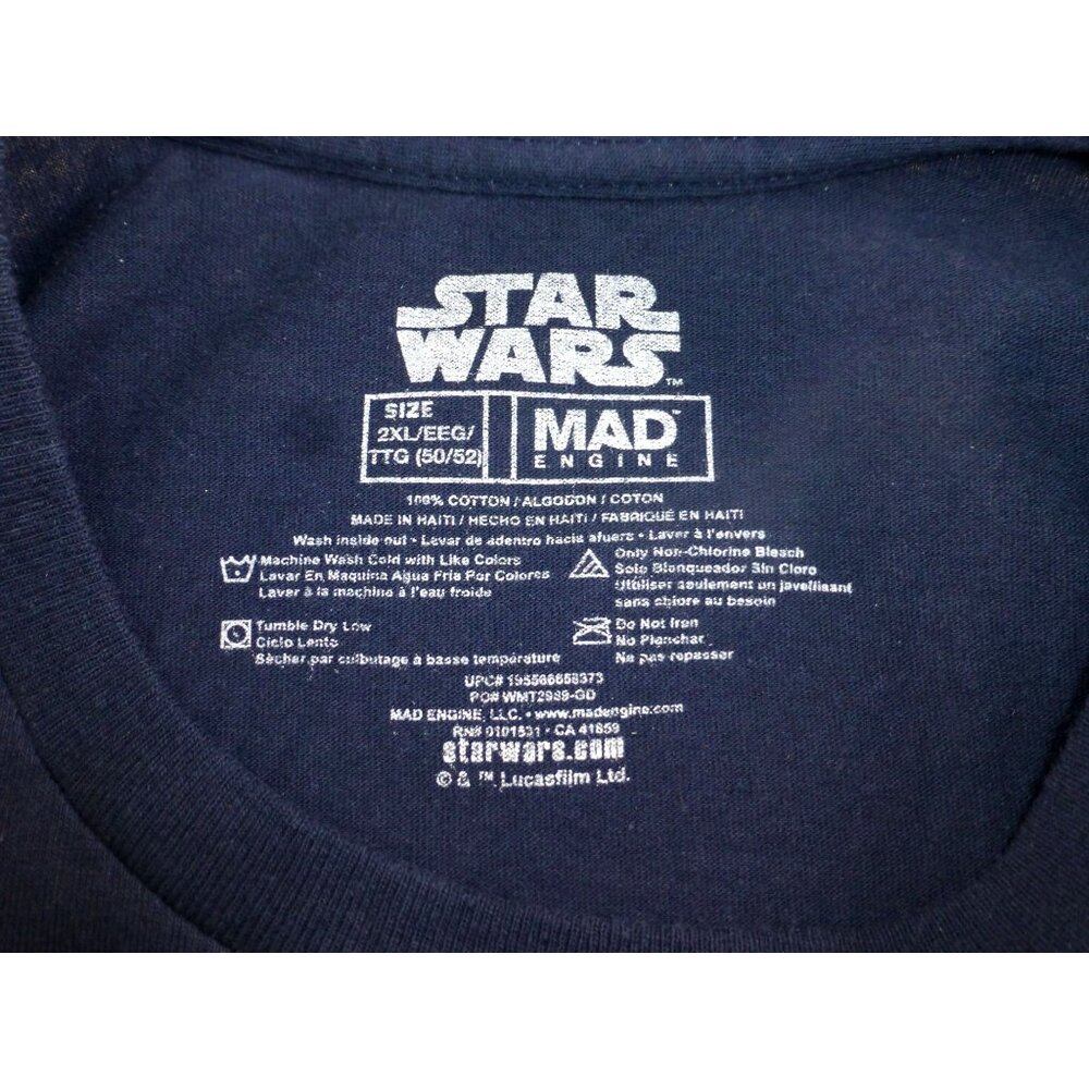 Star Wars Mandalorian Navy Graphic T-Shirt 2XL "Thats Not A Toy!" Grogu & Mando - Picture 6 of 7
